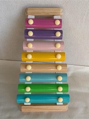 Colorful Musical Xylophone Toy with Wooden Base